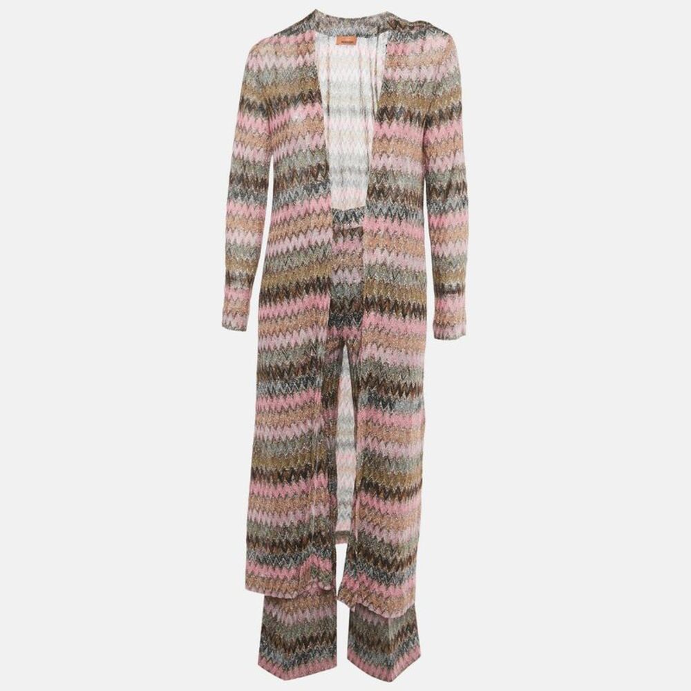 Missoni Pink Zig Zag Lurex Knit Set S